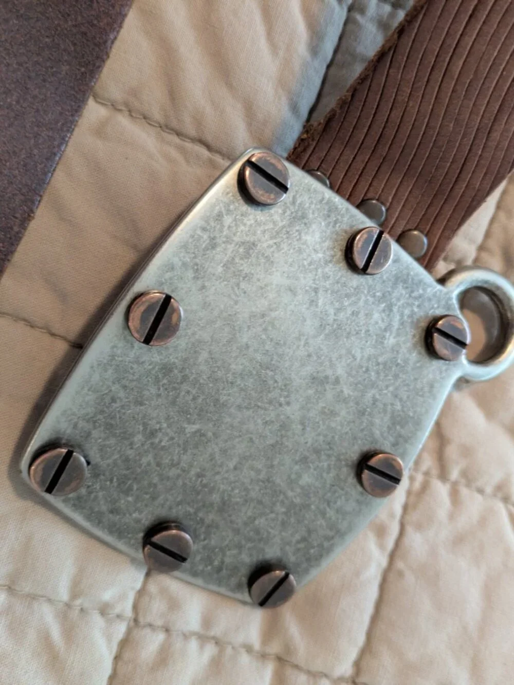 Metal Plate Belt by Cydwoq Leather belt w/ buckle Small